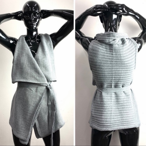 🆕Multi Style Versatile Gray Wrap Cardigan Sweater - Picture 1 of 8